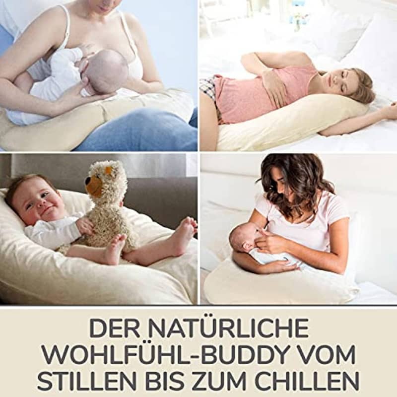 Stillkissen - Dein Bio STILLKISSEN - 100% natürliches Baby Stillkissen aus Deutschland - Schadstofffreies, kuscheliges Schwangerschaftskissen - Einfach Baby