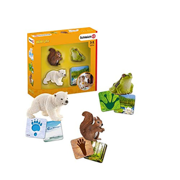 Schleich 42474 Wild Life Spielset - Schleich Lernkarten Wild Life, Spielzeug ab 3 Jahren Schleich Lernspielzeug Einfach Baby
