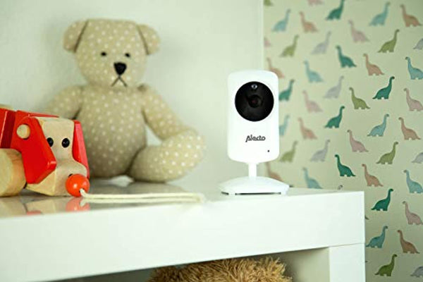 Alecto DVM-64 Funk Kamera Babyphone (100% störungsfrei & privat) mit schwenkbarer video Kamera, Nachtsicht, Gegensprechfunktion Alecto Babyphone Einfach Baby