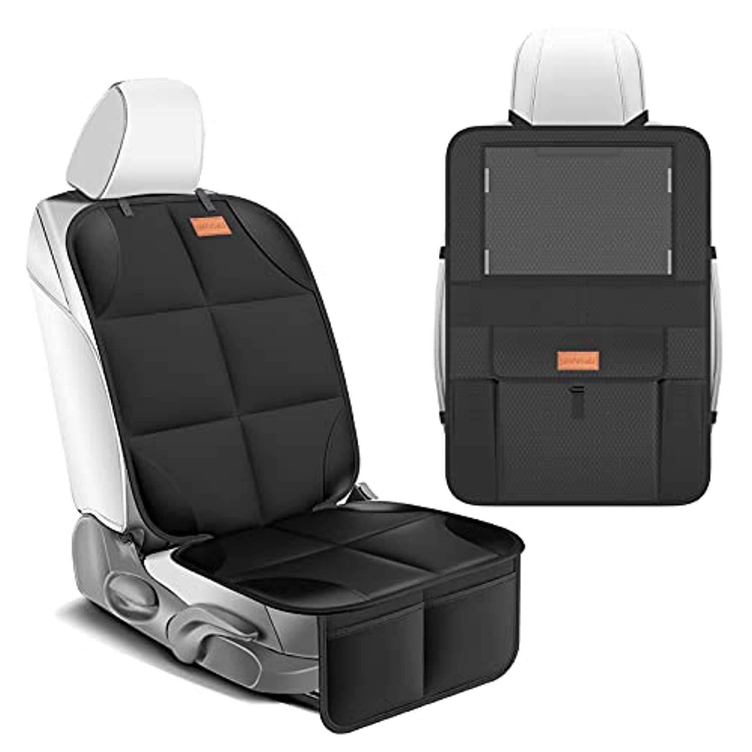 Kindersitzunterlage für Kindersitze - rücksitz organizer- Sitzbezugset  vorne / hinten, Schützen Sie Ihren Autositz wirklich in alle Richtungen 