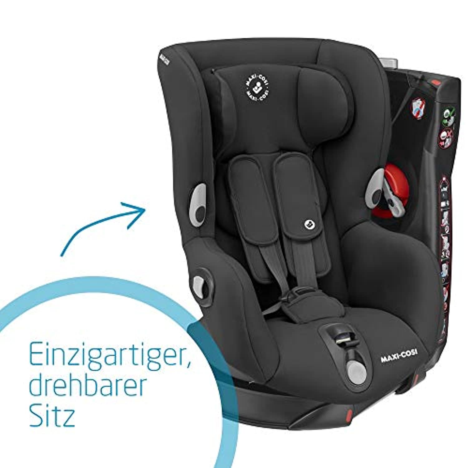 Maxi-Cosi Axiss Kindersitz, 180° drehbarer Kleinkind Gruppe 1 Autositz (ca.  9-18 kg) inkl. 8 Sitzpositionen, nutzbar ab ca. 9 Monate