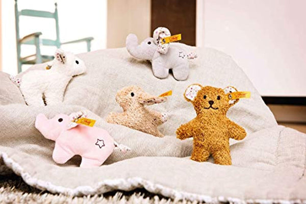 Steiff Mini Knister-Teddybär mit Rassel - 11 cm - Teddybär mit Rassel - Kuscheltier für Babys - weich & waschbar - braun (240669) Steiff Rasseln & Greiflinge Einfach Baby