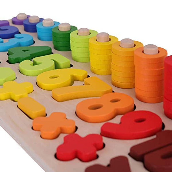 SCHMETTERLINE Holz-Puzzle mit Zahlen für Kinder ab 3 Jahre _ Montessori Spielzeug aus Holz zum Zählen Lernen SCHMETTERLINE Holzspielzeug Einfach Baby