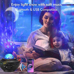 LED Projektor Sternenhimmel mit Fernbedienung, 3 in 1 Galaxy Light Yabtf Nachtlichter Einfach Baby