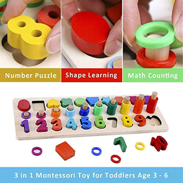 Felly Lernspielzeug ab 1 Jahr, Puzzles Kinder Holzspielzeug Montessori Spielzeug , Puzzlespiel Holzblöcke Holz Lernen Zahlen Felly Lernspielzeug Einfach Baby