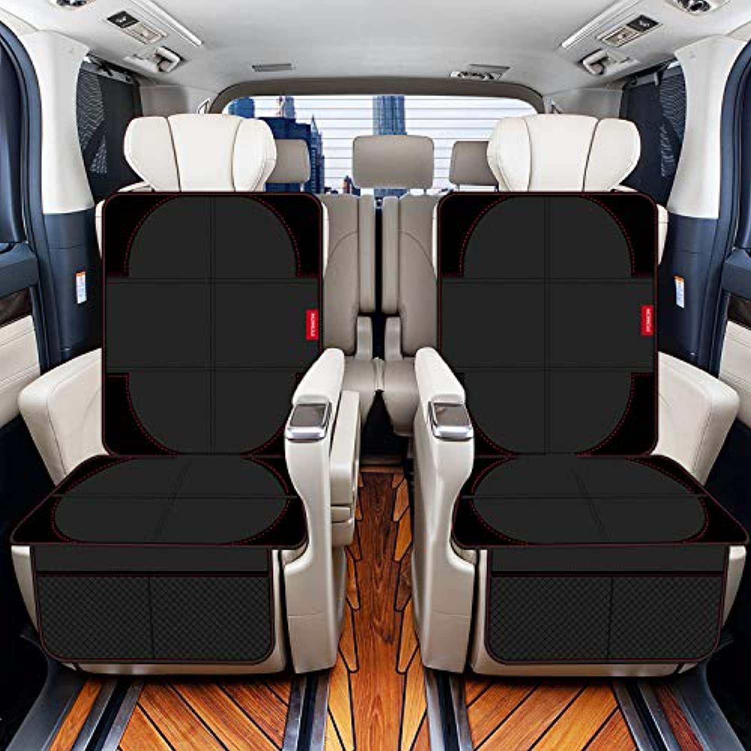 Lescars Autositzunterlage: Premium-Kindersitz-Unterlage mit 2 Netztaschen,  Isofix-geeignet (Autositzunterlage Kindersitz, Autositzschoner Kindersitz,  Schonunterlage) : : Baby