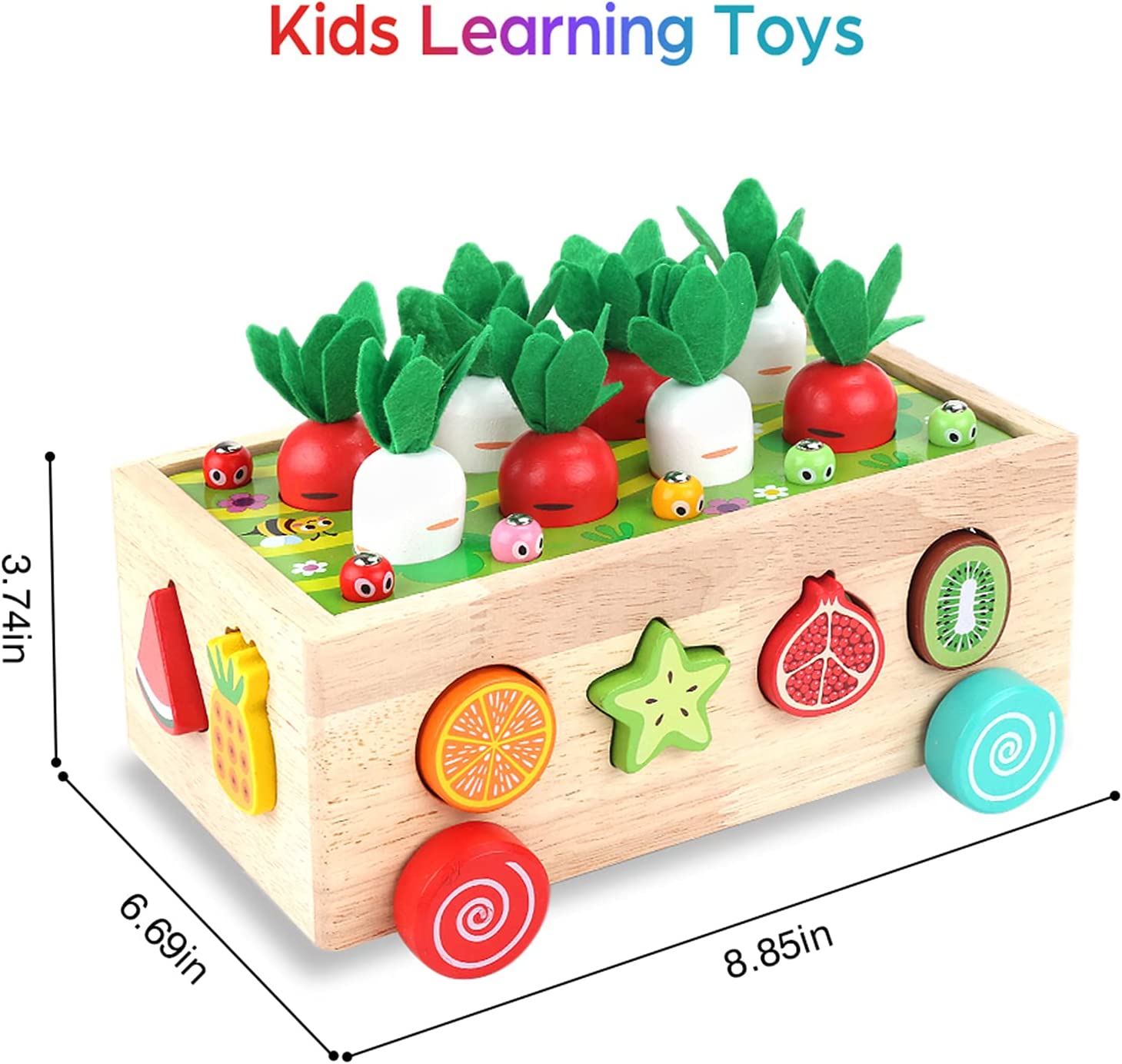 Montessori Sortierspiel Holzpuzzle Karottenernte, Lernspielzeug Geschenk  für Kinder Kleinkind ab 2 3 4 Jahr