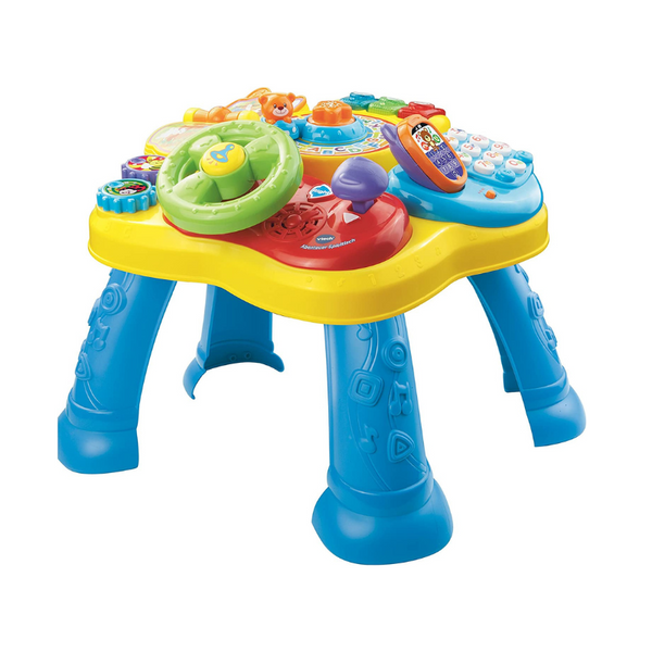 Baby Abenteuer Spieltisch – Bunter Babyspieltisch mit 6 Spielfeldern und interaktiven Elementen – Farben, Zahlen, Tiere, Musik und Formen spielerisch lernen – Für Kinder von 12-36 Monaten
