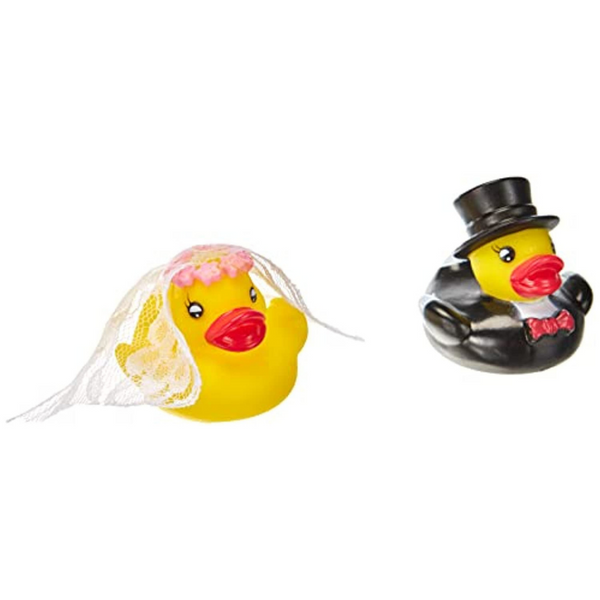 Wasserspielzeug - Ente Hochzeitspaar Quitsche 2 Entchen Badeentchen, gelb, Paar - Einfach Baby