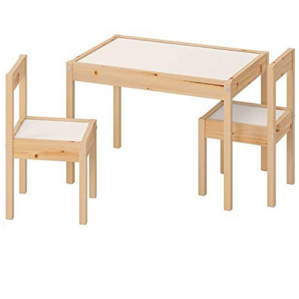 Kindersitzgruppen - Ikea LATT-Kindertisch mit 2 Stühlen, weiß, Kiefer, beige, Table with 2 Chairs - Einfach Baby