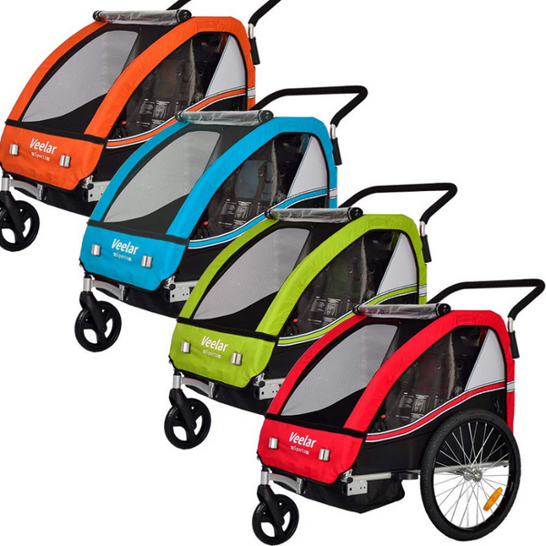 Fahrradanhänger - Veelar Sports 2 in 1 Kinderanhänger Fahrradanhänger Anhänger mit Buggy Set Jogger - Einfach Baby
